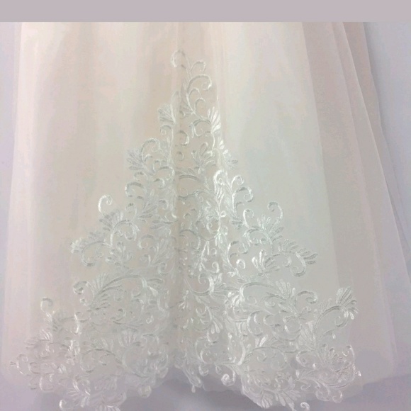 Abao Wedding Girls Dress Lace Tulle Illusion - Picture 3 of 6